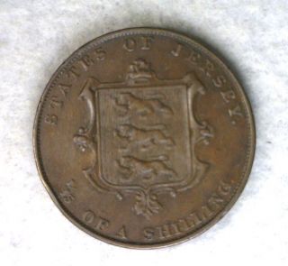 Jersey 1/13 Shilling 1861 Extra Fine British Coin (cyber 913) photo