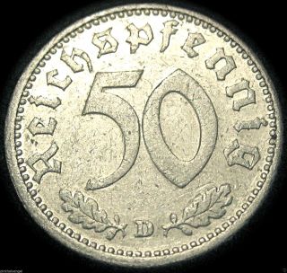 German Third Reich - 1935d 50 Reichspfennig Coin Great Coin photo