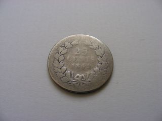 Silver 25 Cents Netherlands 1849 photo