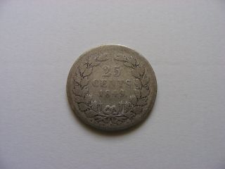 Silver 25 Cents Netherlands 1849 photo