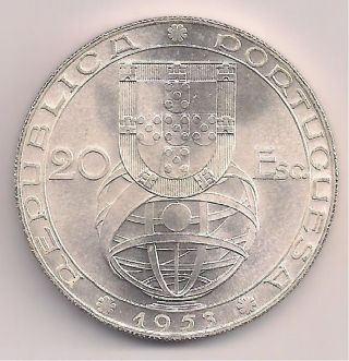 Portugal 20$00 Escudos 1953 Republic 