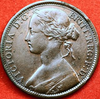 1862 Grade Km - 749.  2 Great Britain Victoria Largepenny photo