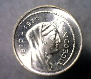 Italy 1000 Lire 1970 Bu Silver Italia Coin (cyber 565) photo