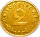 ♡ Germany - German Third Reich 1938d 2 Reichspfennig Coin W/ Swastika - Ww 2 Rare Germany photo 1