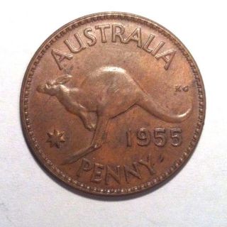Australia One Penny 1955 M Unc photo