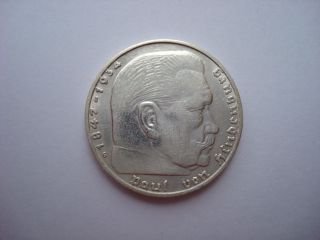 2 Reichsmark 1939 - G German Hitler Silver Coin Third Reich Nazi Swastika Xxx - Rare photo