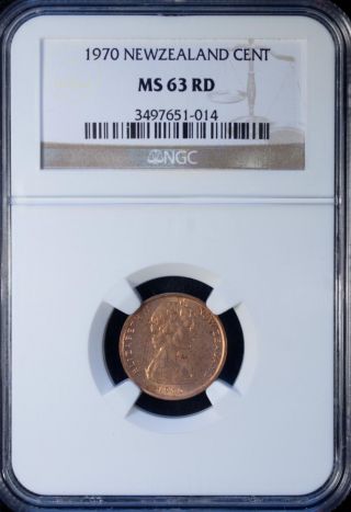 1970 Zealand 1 Cent Ngc Ms 63 Rd Unc Bronze photo