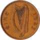 1943 Ireland 1 Penny Coin Hen With Chicks Wwii Km 11 Europe photo 1
