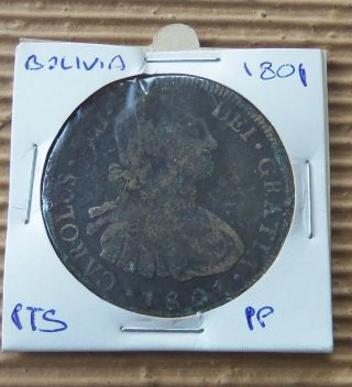 1808 - Potosi - 8 Reales - Carolus Iiii - Silver Coin photo