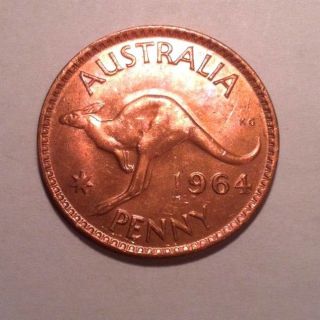 Australia One Penny 1964 Unc Bn photo