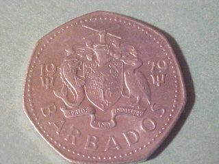 Coin Of The World 1979 Barbados One Dollar Km - 14.  1 Unc photo