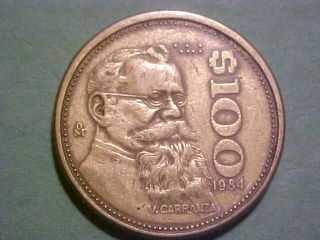 Coin Of The World 1984 Mexico 100 Pesos Km - 493 photo