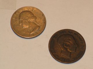 1879 - Om 5 Centimos (spain) Bronze Coin photo