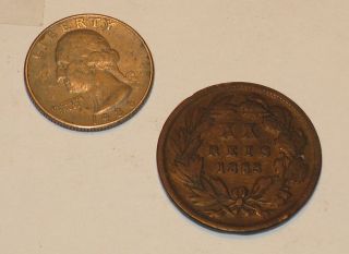 1883 20 Reis (portugal) Bronze Coin photo