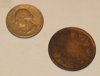1866 - Om (i Think) 10 Centesimi (italy/italian) Copper Coin photo