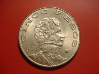 Mexico 5 Pesos,  1976 Coin photo