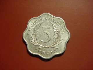 East Caribbean States 5 Cents,  1981 Coin photo