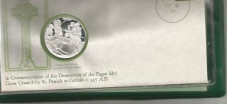 St.  Patricks Day Commemorative 999 Irish Silver Coin In First Day Presentation photo