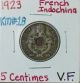 1923 French Indochina 5 Centimes Very Fine (vf) First Year Of Issue Km18 Asia photo 1