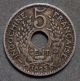 1923 French Indochina 5 Centimes Very Fine (vf) First Year Of Issue Km18 Asia photo 4