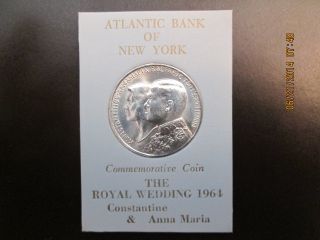 Silver Coin Greece 30 Drachmai Commemorative 1964 Royal Marriage Constantine Ii photo