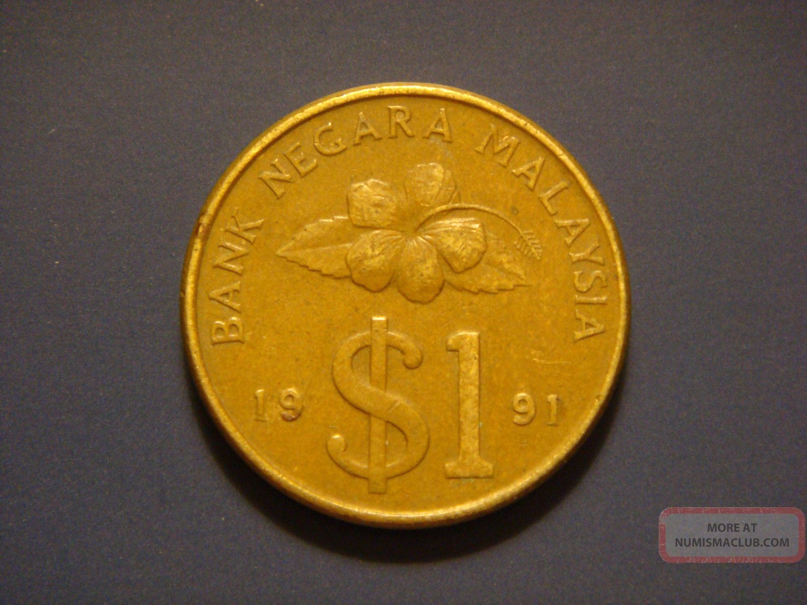 Malaysia 1 Ringgit 1991 Coin Native Dagger And Scabbard