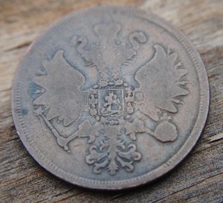 Russian Empire Circulated Bronze 2 Kopeck 1859 Mark E.  M. photo