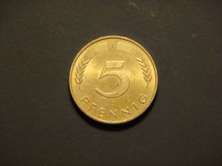 Germany - Federal Republic 5 Pfennig,  1990 J Coin photo