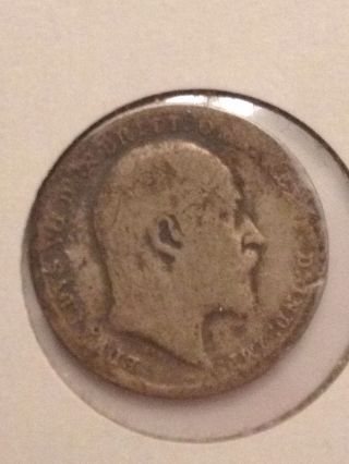 1902 Silver Threepence Great Britain photo
