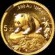 1999 5y Gold China Panda 1/20 Oz Large Date Ngc Ms69 China photo 2
