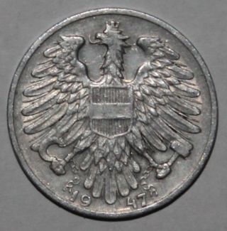 Austrian 1 Schilling Coin - 1947 - Austria Österreich - Pre - Euro - Km 2871 photo