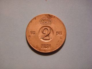 Sweden 2 Ore,  1970 U Coin photo