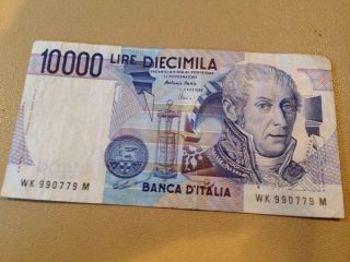 10,  000 Lire Diecimila 3 September 1984.  Banca D,  Italia.  (italy) photo