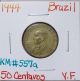 1944 Brazil 50 Centavos Vf Very Fine Aluminum - Bronze Km557a No1 South America photo 1