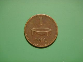 Fiji 1 Cent,  1969 Coin.  Tanoa Kava Dish photo
