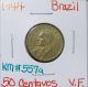 1944 Brazil 50 Centavos Vf Very Fine Aluminum - Bronze Km557a No2 South America photo 1