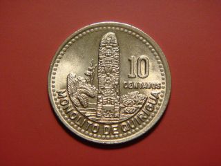 Guatemala 10 Centavos,  1994 Coin.  Monolith photo