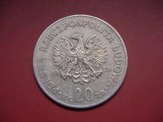 Poland 20 Zlotych,  1976 Coin.  Marceli Nowotko photo
