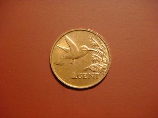 Trinidad & Tobago 1 Cent,  1986 Coin.  Hummingbird photo