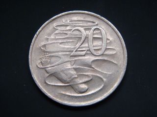 Australia 20 Cents,  1975 Coin.  Platypus photo