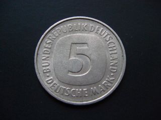 Germany - Federal Republic 5 Mark,  1975 F Coin photo