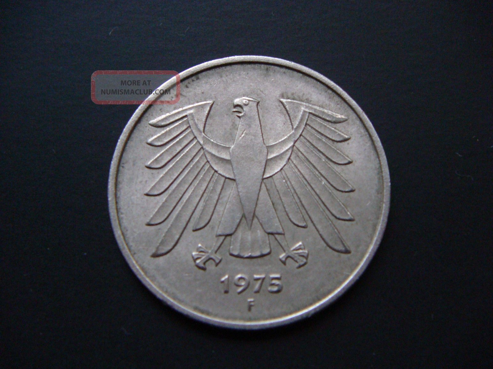 Germany Federal Republic 5 Mark, 1975 F Coin Germany Federal Republic 5 Mark, 1975 F Coin
