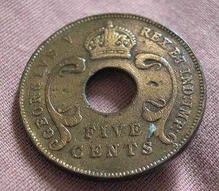 East Africa - 5 Cents Bronze 1924 Km 18 photo