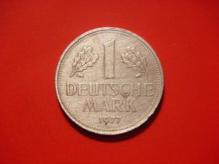 Germany - Federal Republic 1 Mark,  1977 J Coin photo