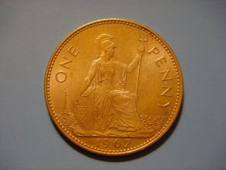 Great Britain 1 One Penny,  1967,  Britannia photo