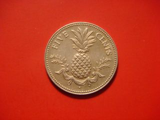 Bahamas 5 Cents,  1975 Coin.  Pineapple photo