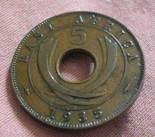 East Africa - 5 Cents Bronze 1935 Km 18 photo