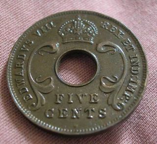 East Africa - 5 Cents Bronze 1936h Km 23 Edward Viii - One Year Type photo