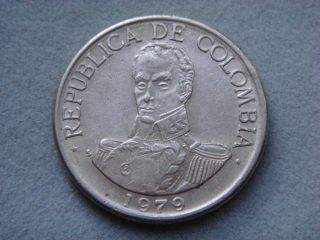 Colombia 1 Peso,  1979 Coin.  Simon Bolivar photo
