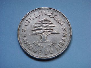 Lebanon 50 Piastres,  1969 Coin photo